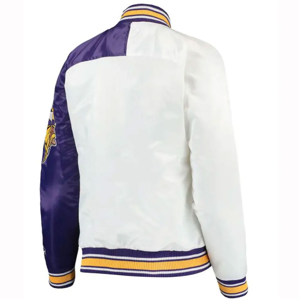 Minnesota Vikings End Zone Yellow/Purple Satin Jacket - Image 5