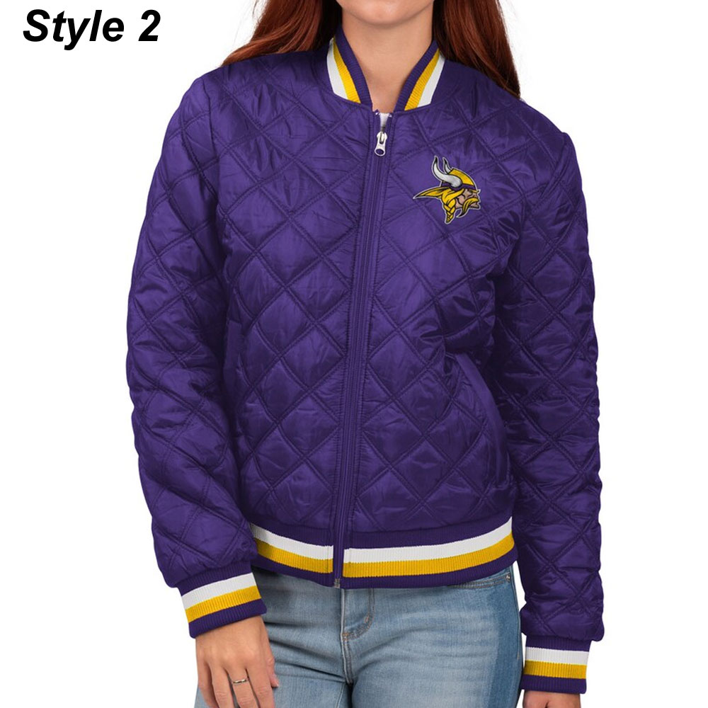 Purple Minnesota Vikings Field Goal Bomber Jacket - Image 6