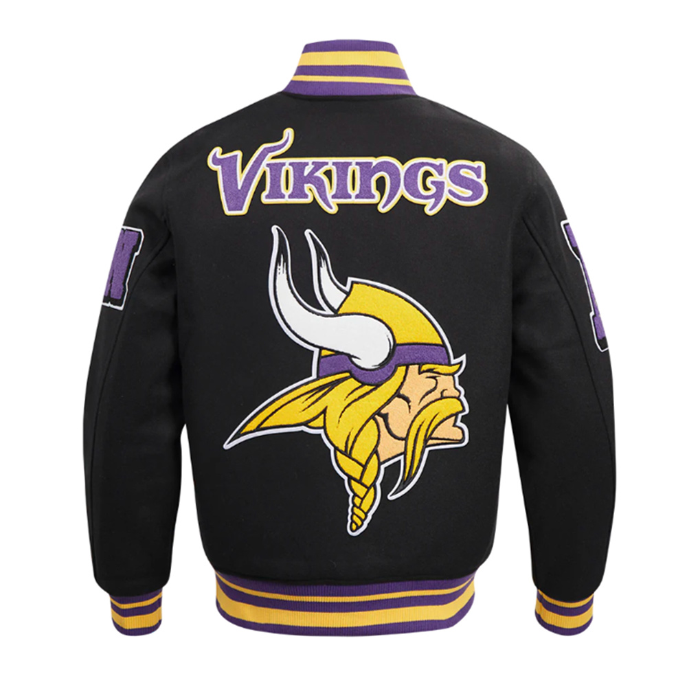 Minnesota Vikings Mashup Classic Rib Varsity Wool Jacket - Image 2