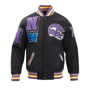 Minnesota Vikings Mashup Classic Rib Varsity Wool Jacket