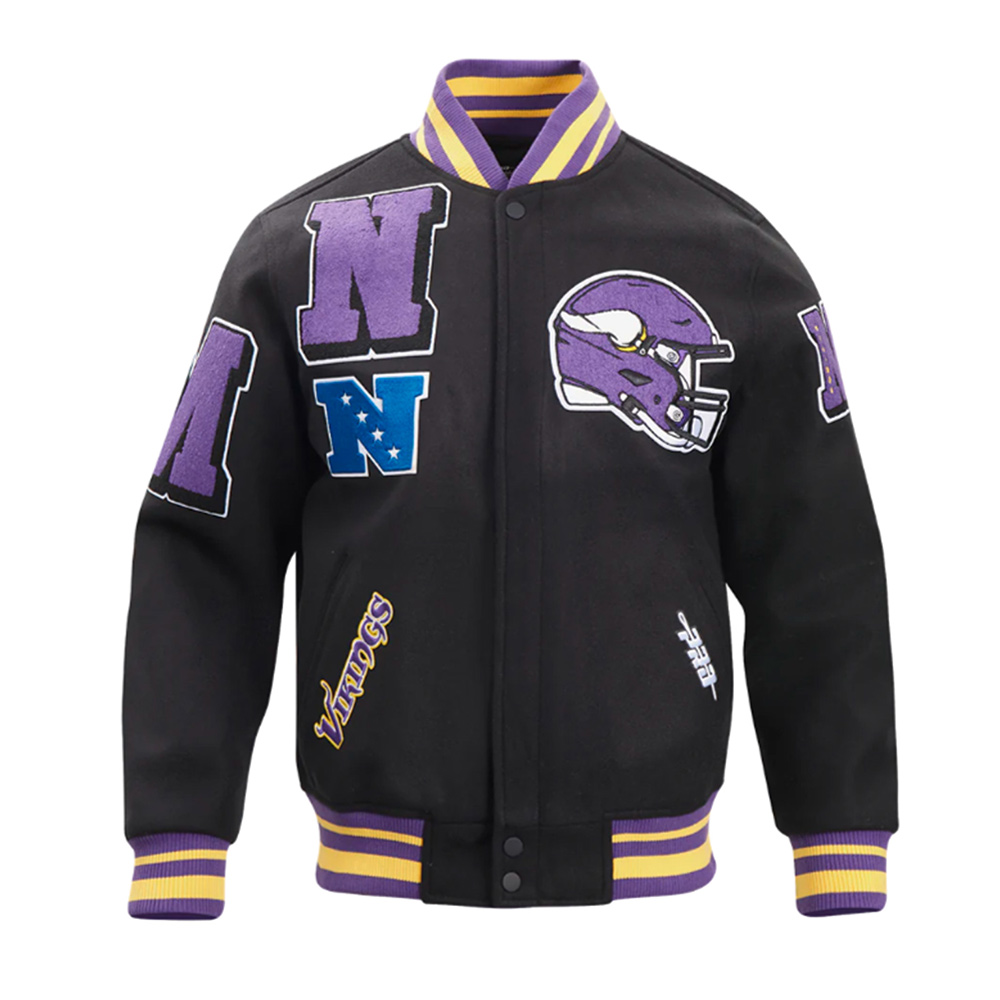 Minnesota Vikings Mashup Classic Rib Varsity Wool Jacket
