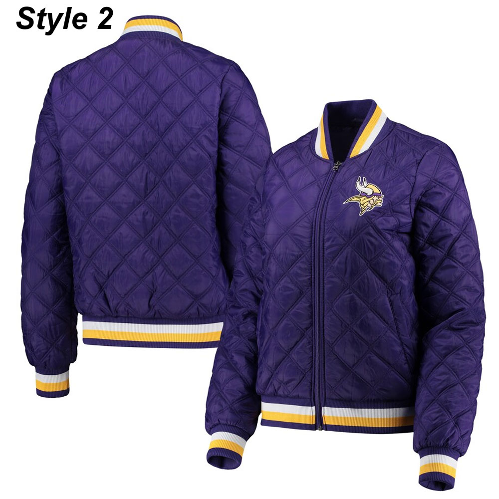 Purple Minnesota Vikings Field Goal Bomber Jacket - Image 8