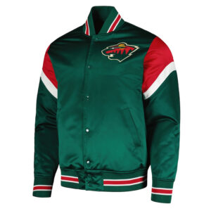 Minnesota Wild Heavyweight Green Satin Jacket