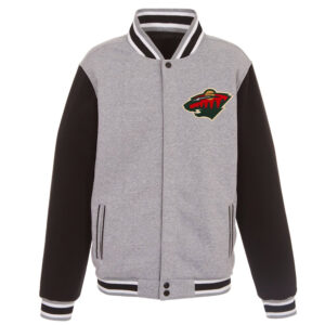 Minnesota Wild Gray and Black Varsity Wool Jacket