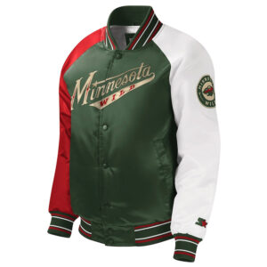 Green Youth Minnesota Wild Varsity Satin Jacket