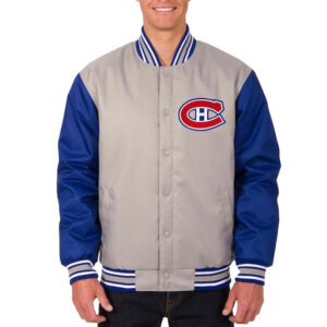 Gray/Royal Montreal Canadiens Poly-Twill Jacket