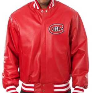 Montreal Canadiens Bomber Red Leather Jacket