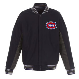 Navy/Charcoal Montreal Canadiens Poly-Twill Wool Accent Jacket