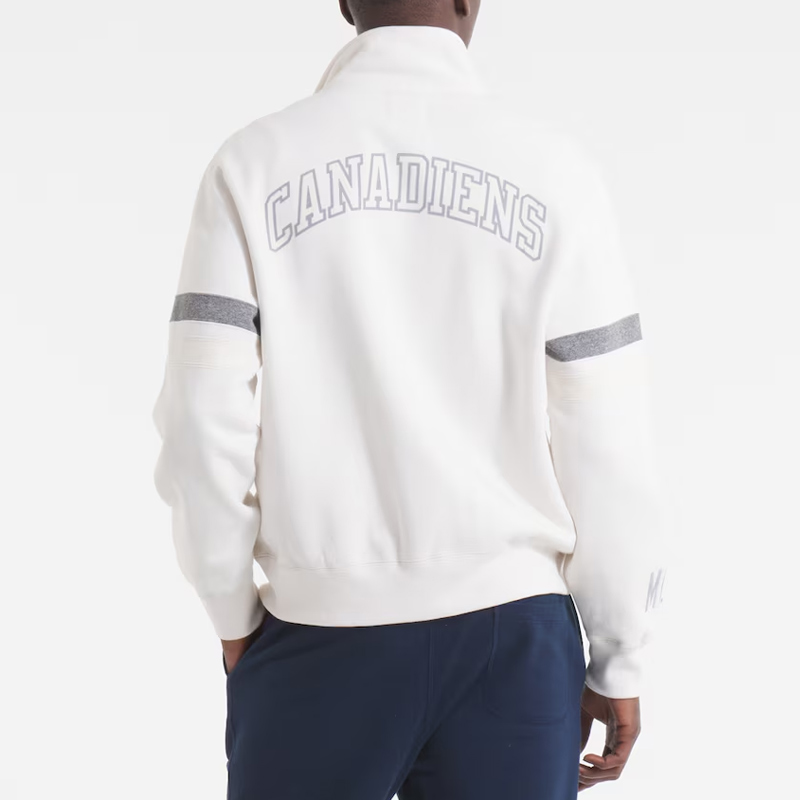 Montreal Canadiens White Striped Fleece Jacket - Image 2