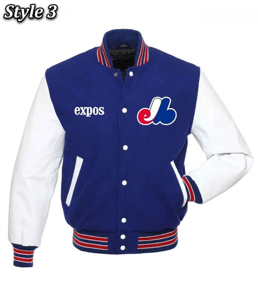 Montreal Expos Varsity Wool/Leather Jacket - Image 3