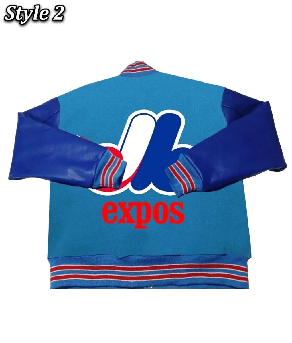 Montreal Expos Varsity Wool/Leather Jacket - Image 7