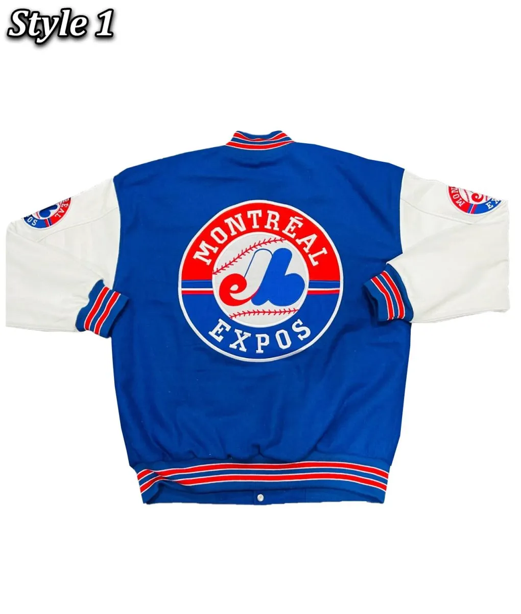 Montreal Expos Varsity Wool/Leather Jacket - Image 6