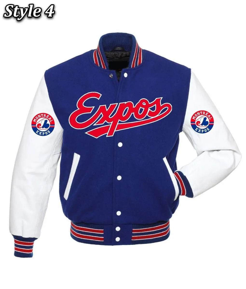 Montreal Expos Varsity Wool/Leather Jacket - Image 4