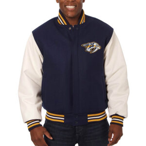 Nashville Predators Navy/White Two-Tone Varsity Jacket