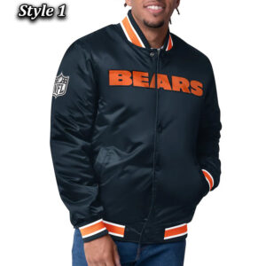 Chicago Bears Closer Navy/Orange Satin Jacket