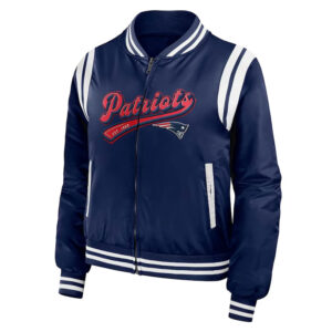 New England Patriots Navy Bomber Full-Zip Jacket