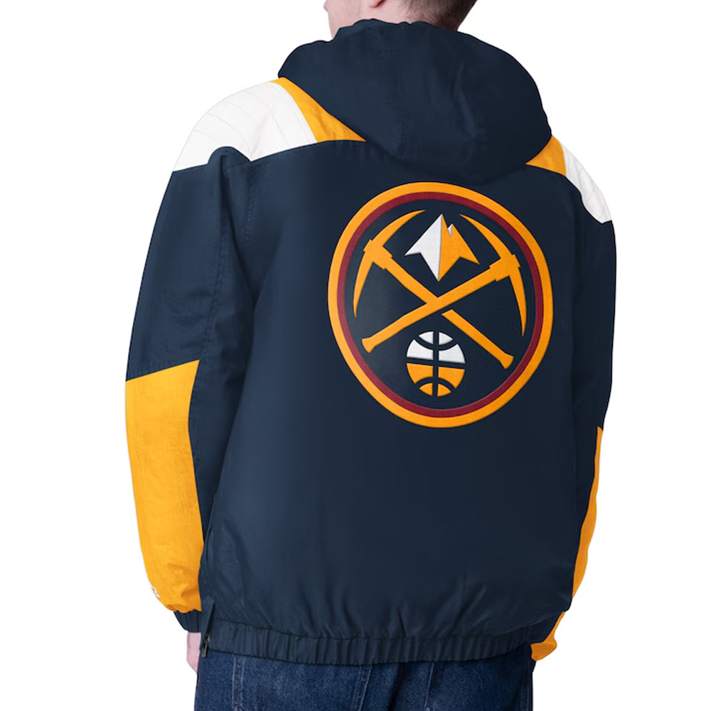 Navy/Gold Denver Nuggets Charger Half-Zip Pullover Jacket - Image 2