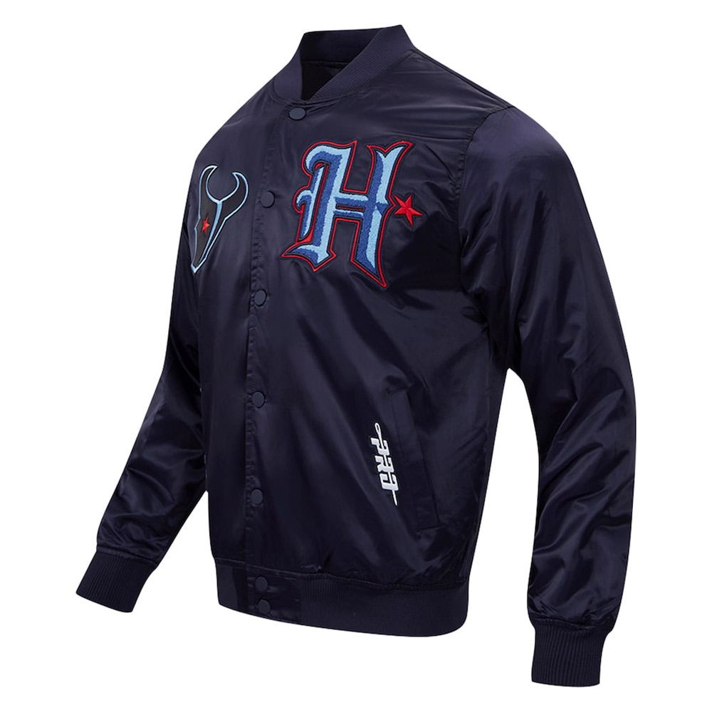 Houston Texans H-Town Navy Satin Jacket - Image 3
