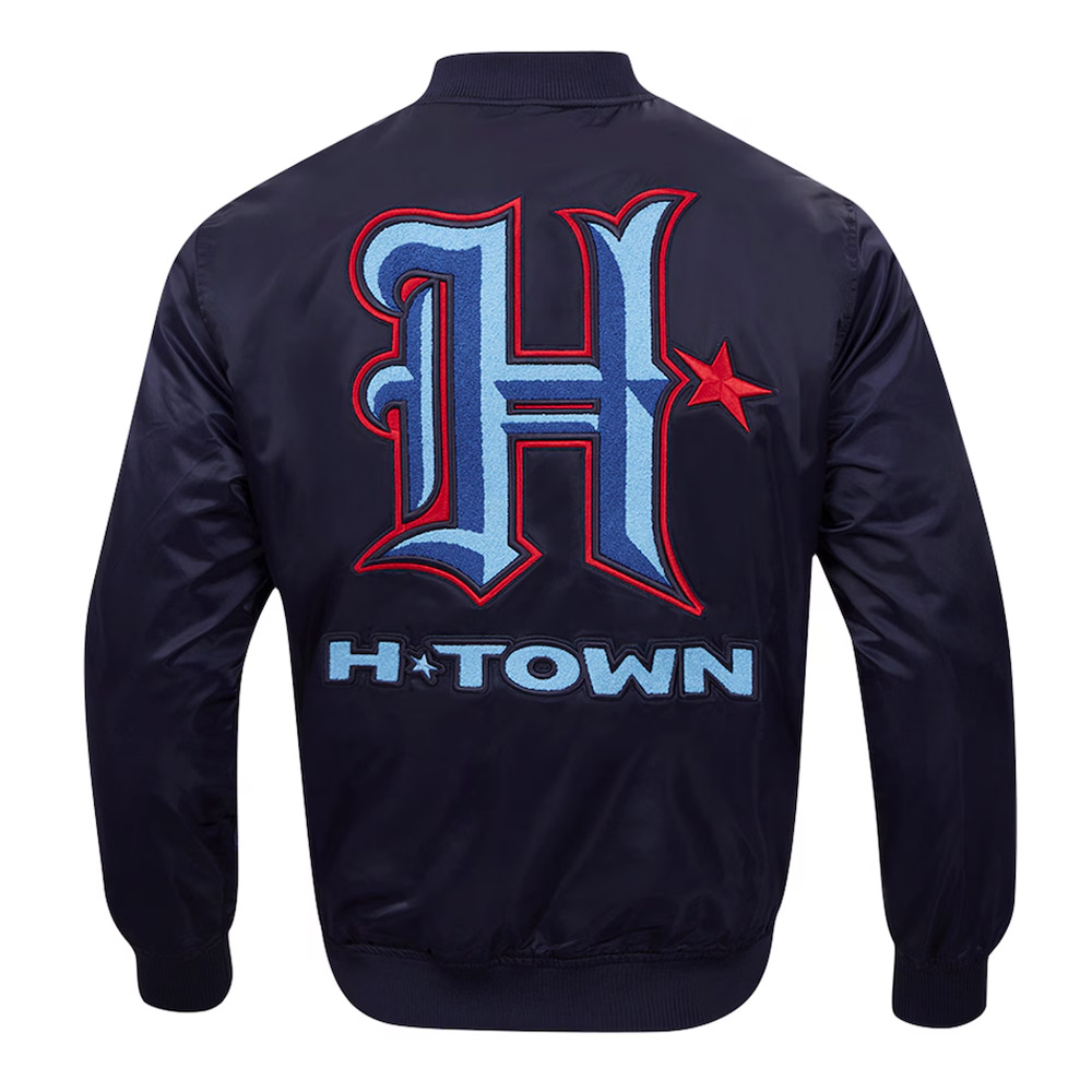 Houston Texans H-Town Navy Satin Jacket - Image 2