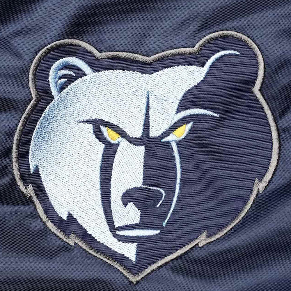 Memphis Grizzlies The Enforcer Varsity Navy/Light Blue Satin Jacket - Image 5