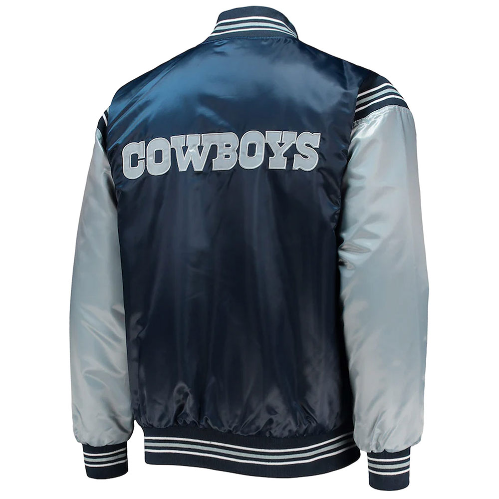 Dallas Cowboys Enforcer Navy/Silver Satin Jacket - Image 2