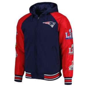 New England Patriots Defender Royal Hoodie Varsity Jacket