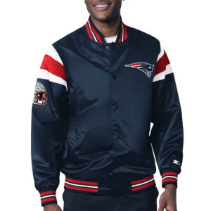 New England Patriots Midweight Navy Satin Jacket