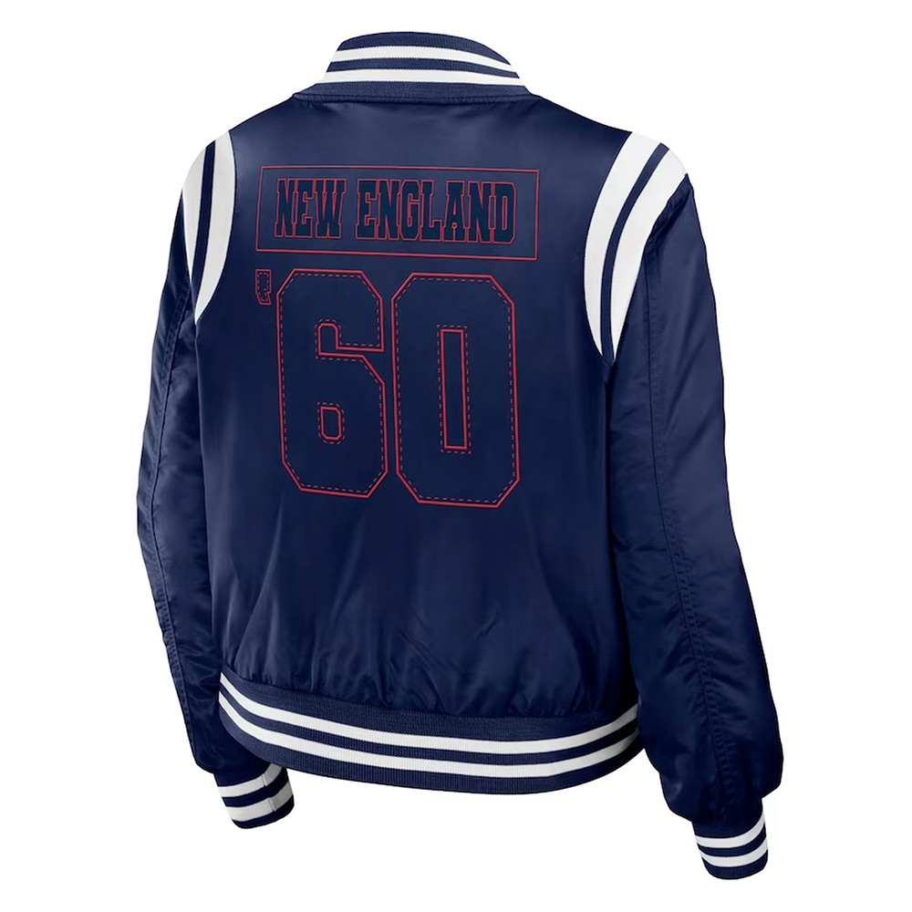 New England Patriots Navy Bomber Full-Zip Jacket - Image 2