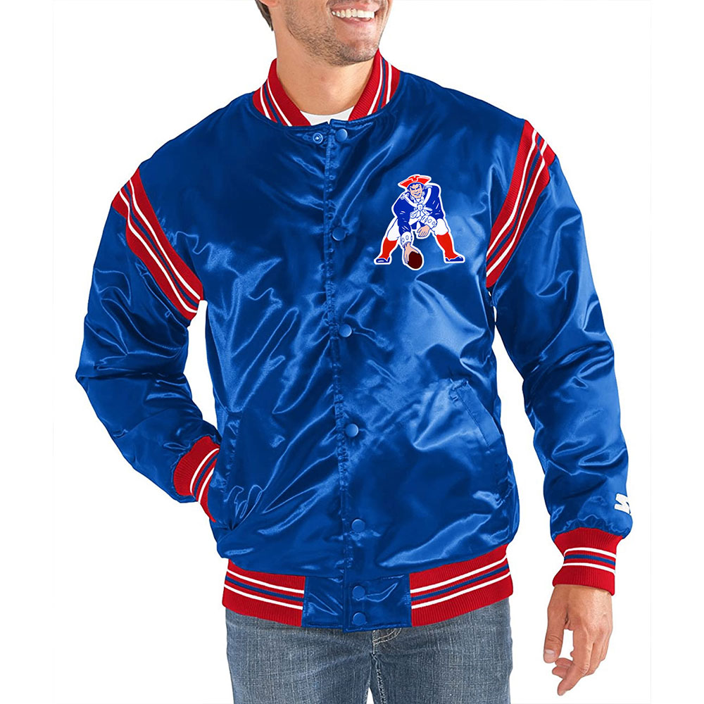 New England Patriots Teddy Varsity Satin Jacket - Image 3