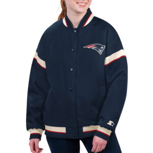 New England Patriots Tournament Navy Varsity Jacket