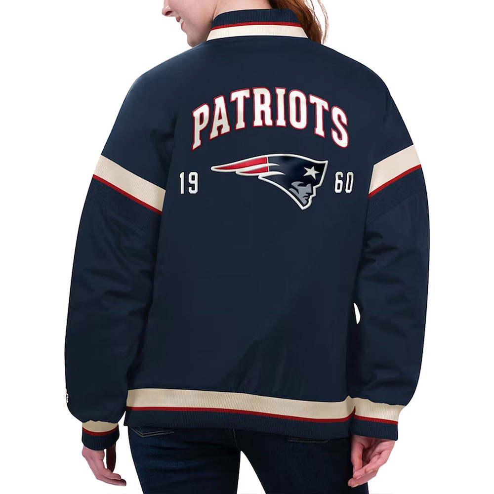 New England Patriots Tournament Navy Varsity Jacket - Image 2