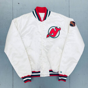 1980's New Jersey Devils White Bomber Jacket