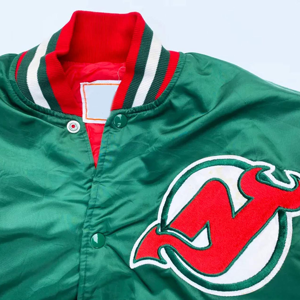 New Jersey Devils 90's Green Jacket - Image 3