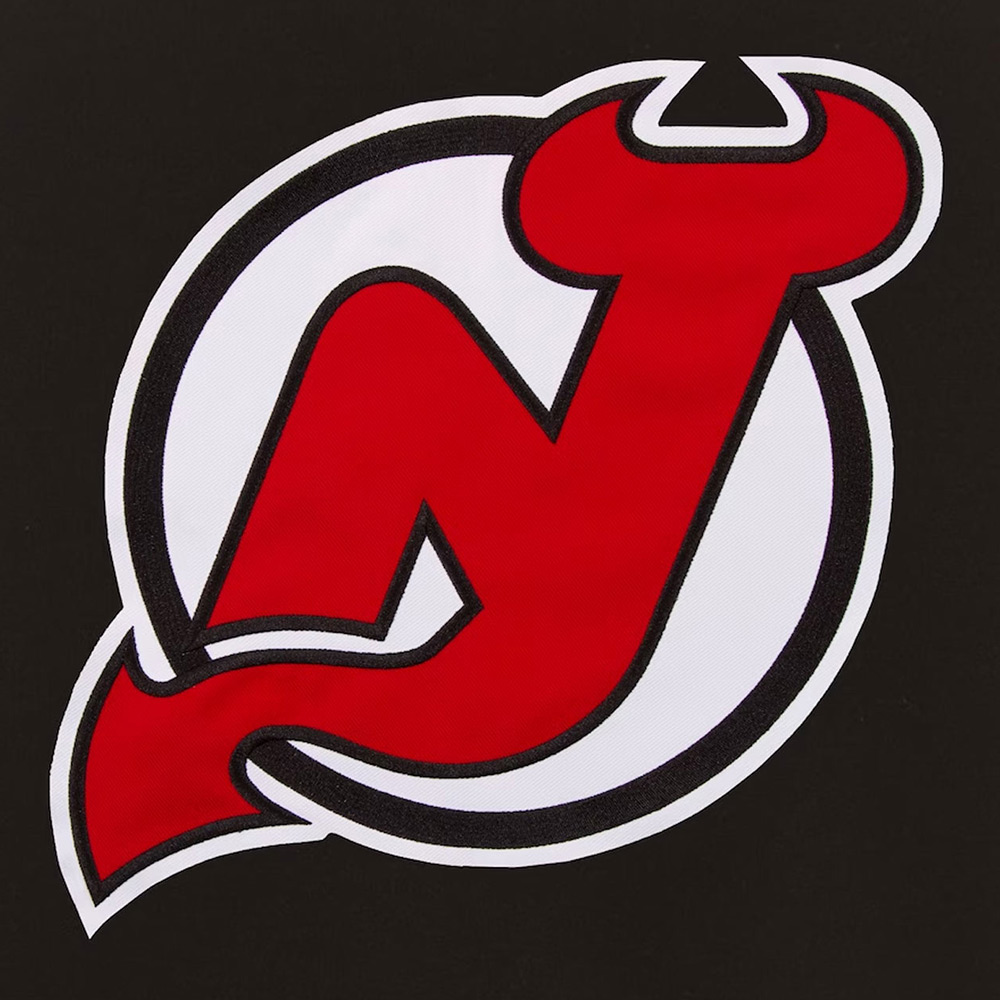New Jersey Devils Varsity Black and White Jacket - Image 3
