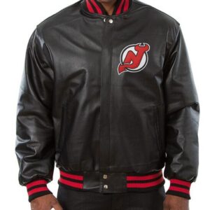 Varsity Bomber New Jersey Devils Leather Jacket