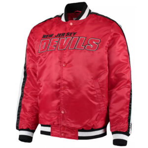 Starter Red New Jersey Devils O-Line Satin Full-Snap Jacket