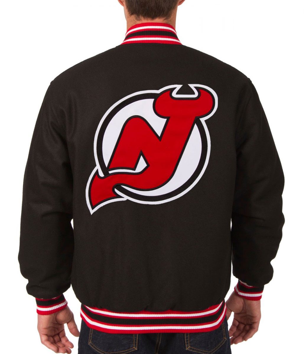 Varsity New Jersey Devils Black Wool Jacket - Image 2