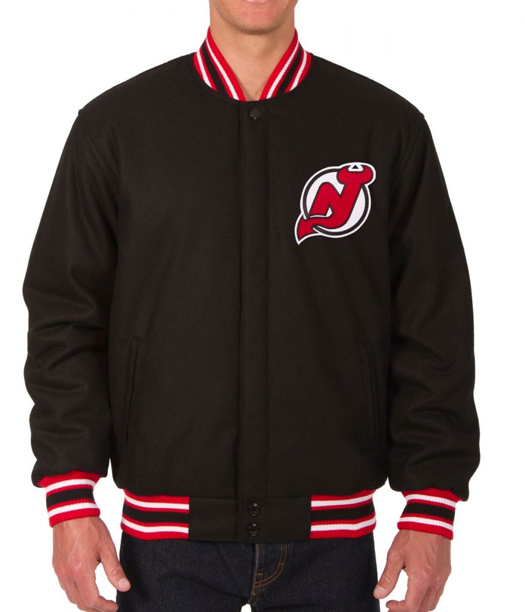 Varsity New Jersey Devils Black Wool Jacket