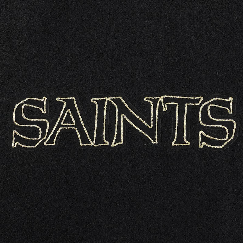 New Orleans Saints Full-Zip Black Varsity Jacket - Image 8