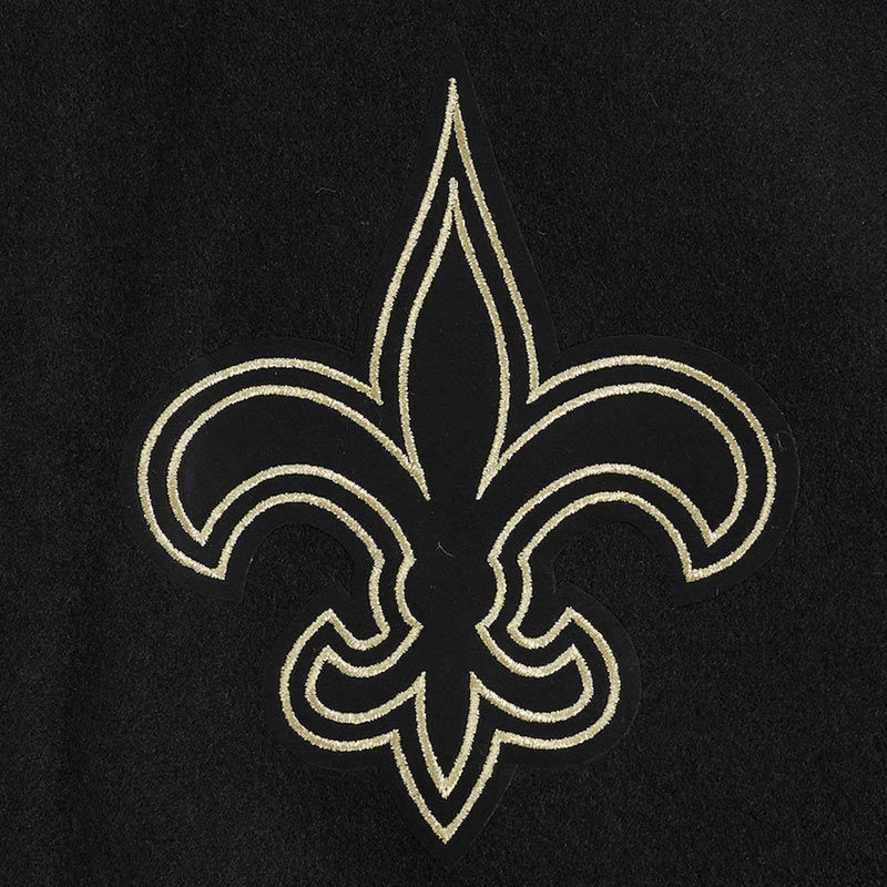 New Orleans Saints Full-Zip Black Varsity Jacket - Image 10