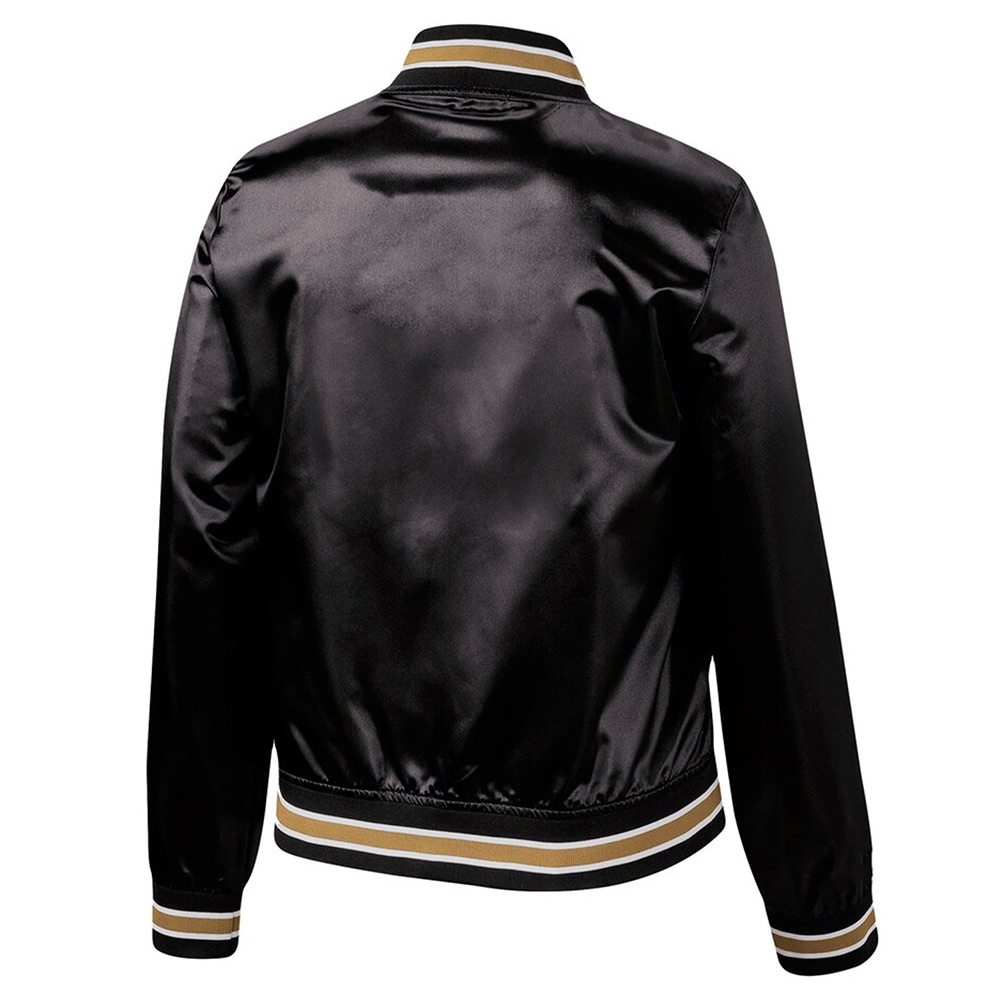 New Orleans Saints Lightweight Black Satin Jacket - Image 2