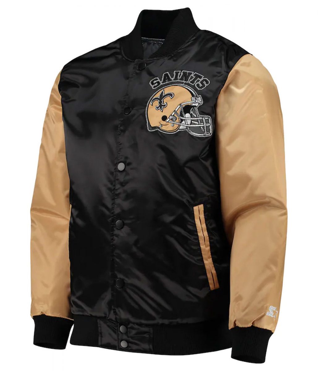 New Orleans Saints Locker Room Throwback Black and Gold Jacket