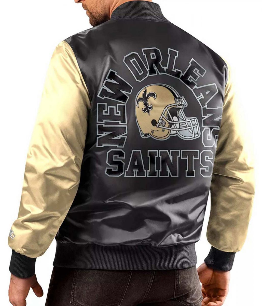 New Orleans Saints Locker Room Throwback Black and Gold Jacket - Image 5