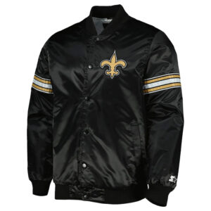 Pick and Roll New Orleans Saints Black Satin Jacket