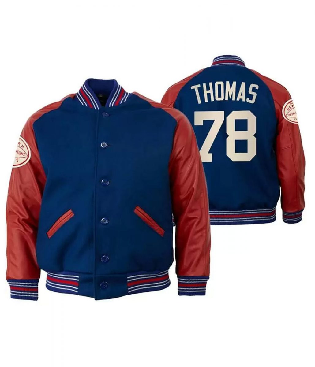 NY Giants Andrew Thomas Varsity Jacket - Image 2