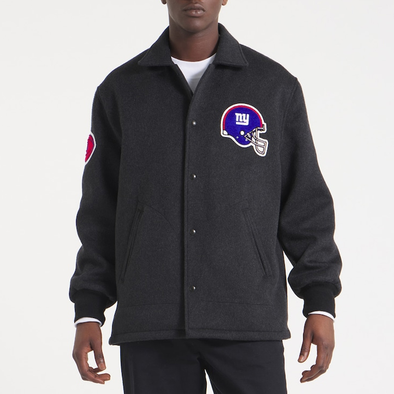 NY Giants Heather Black Wool Jacket