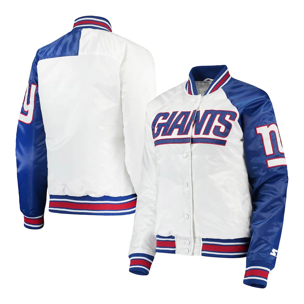 White/Royal New York Giants Hometown Satin Jacket - Image 3