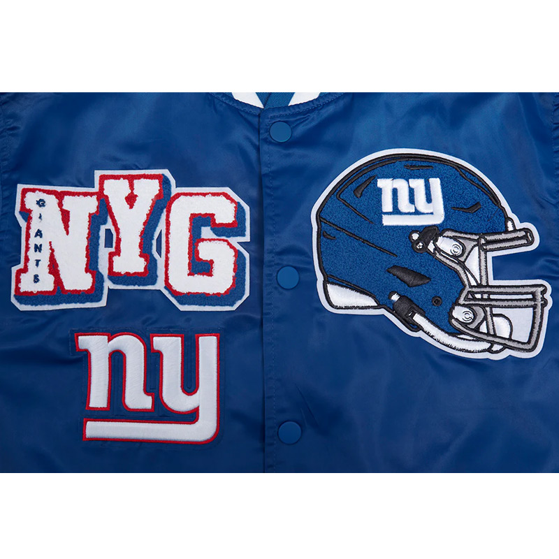 NY Giants Mashup Classic Rib Satin Jacket - Image 8