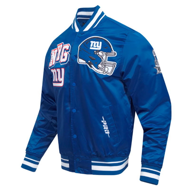 NY Giants Mashup Classic Rib Satin Jacket - Image 3