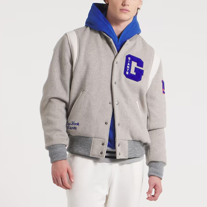 NY Giants Teddy Varsity Wool Jacket - Image 3